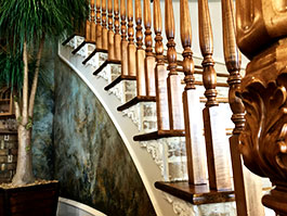 Photograph of curved stair ballustrade