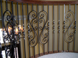 Close up of iron balusters
