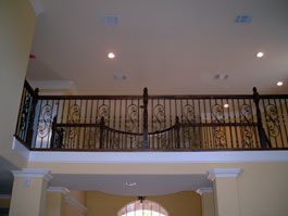 Second level landing with iron balusters