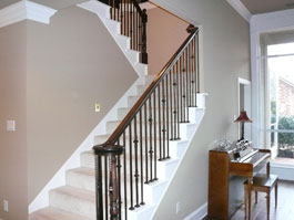 After staircase with iron balusters