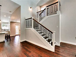 Photograph of straight stair and ballustrade