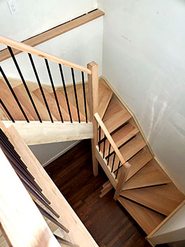 Photograph of straight stair from overhead