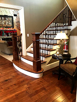 Photograph of straight stair and starter step