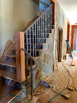 Photograph of straight stair and starter step