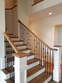 Photograph of straight stair and starter step