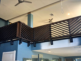 Photograph of straight wood ballustrade